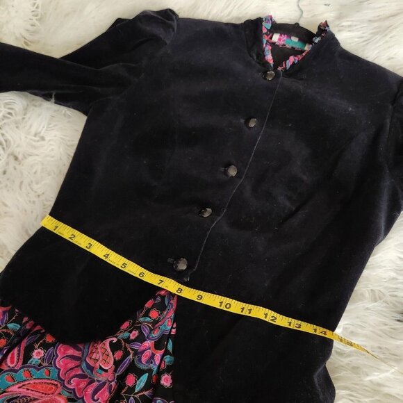 Jane Schaffhausen belle france dress Women's 10 Velvet‎ Black - Picture 9 of 12